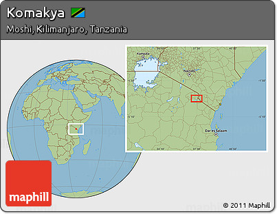 Savanna Style Location Map of Komakya