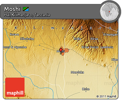 Physical Map of Moshi