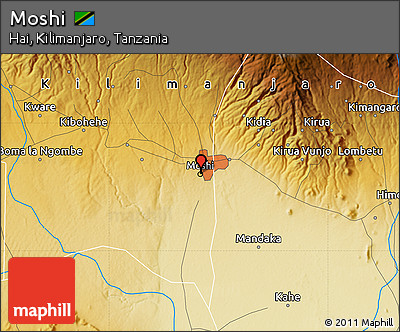 Physical Map of Moshi