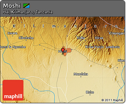 Physical Map of Moshi