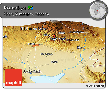 Physical Panoramic Map of Komakya
