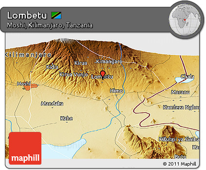 Physical Panoramic Map of Lombetu