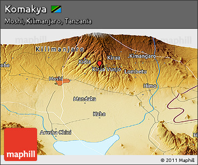 Physical Panoramic Map of Komakya