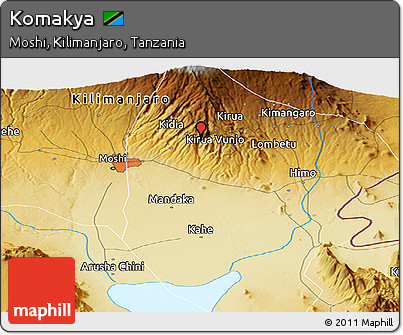 Physical Panoramic Map of Komakya