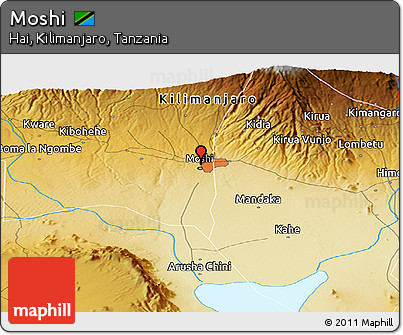 Physical Panoramic Map of Moshi