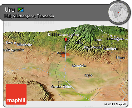 Satellite Panoramic Map of Uru