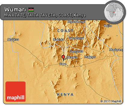 Political 3D Map of Wumari