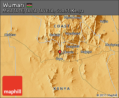 Political 3D Map of Wumari