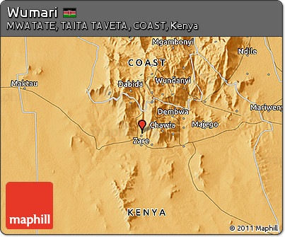 Political 3D Map of Wumari