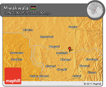 Political 3D Map of Mwakwala