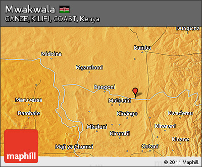 Political 3D Map of Mwakwala