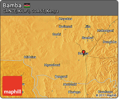 Political 3D Map of Bamba
