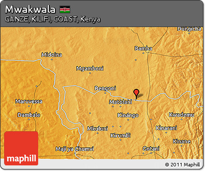 Political 3D Map of Mwakwala