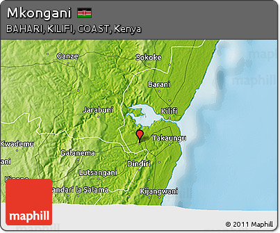 Physical 3D Map of Mkongani