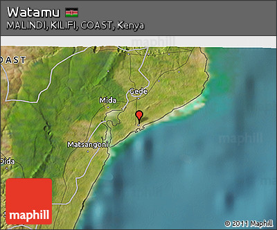 Satellite 3D Map of Watamu