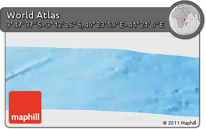 Physical Panoramic Map of the Area around 3° 30' 2" S, 40° 52' 30" E