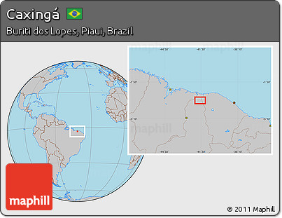 Gray Location Map of Caxingá