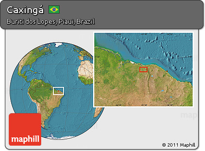 Satellite Location Map of Caxingá