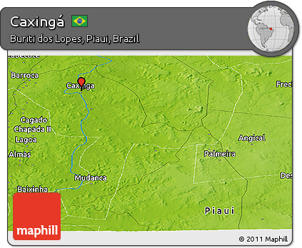 Physical Panoramic Map of Caxingá