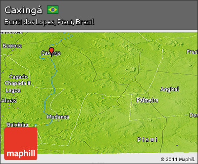 Physical Panoramic Map of Caxingá