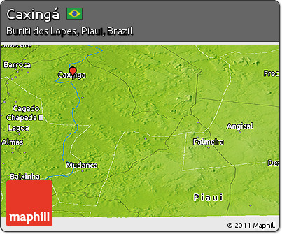 Physical Panoramic Map of Caxingá