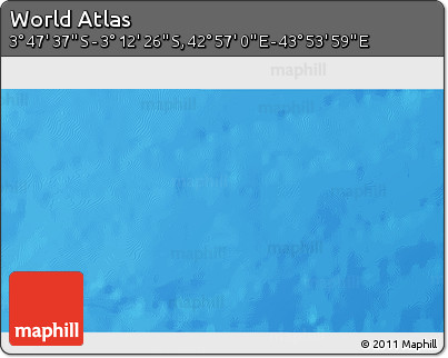 Shaded Relief 3D Map of the Area around 3° 30' 2" S, 43° 25' 29" E