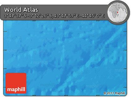Physical Map of the Area around 3° 30' 2" S, 44° 16' 29" E