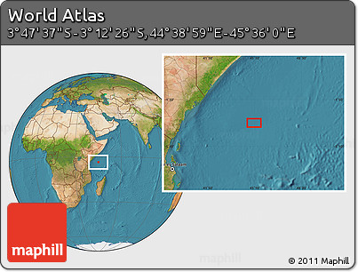 Satellite Location Map of the Area around 3° 30' 2" S, 45° 7' 30" E