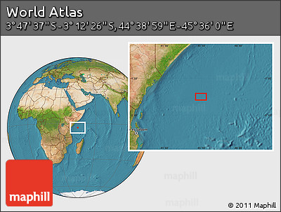 Satellite Location Map of the Area around 3° 30' 2" S, 45° 7' 30" E