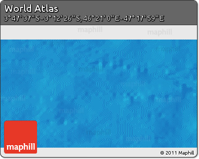 Physical 3D Map of the Area around 3° 30' 2" S, 46° 49' 30" E