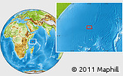 Physical Location Map of the area around 3° 30' 2" S, 47° 40' 29" E