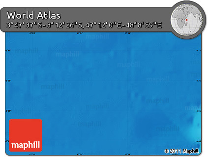 Physical Map of the Area around 3° 30' 2" S, 47° 40' 29" E