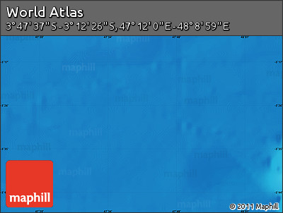 Physical Map of the Area around 3° 30' 2" S, 47° 40' 29" E