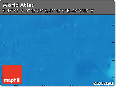 Physical Map of the Area around 3° 30' 2" S, 47° 40' 29" E
