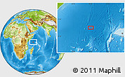 Physical Location Map of the area around 3° 30' 2" S, 49° 22' 30" E