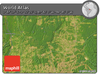 Satellite Map of the Area around 3° 30' 2" S, 49° 13' 30" W