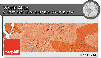 Political Panoramic Map of the Area around 3° 30' 2" S, 49° 13' 30" W