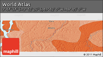 Political Panoramic Map of the Area around 3° 30' 2" S, 49° 13' 30" W