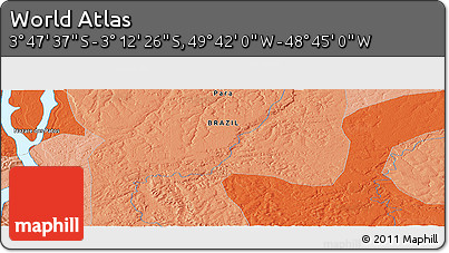 Political Panoramic Map of the Area around 3° 30' 2" S, 49° 13' 30" W