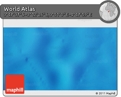Shaded Relief 3D Map of the Area around 3° 30' 2" S, 4° 19' 30" E