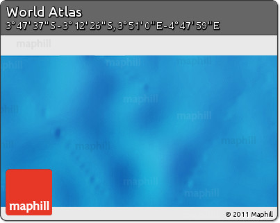 Shaded Relief 3D Map of the Area around 3° 30' 2" S, 4° 19' 30" E