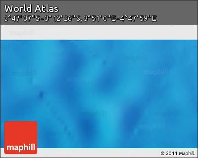 Shaded Relief 3D Map of the Area around 3° 30' 2" S, 4° 19' 30" E