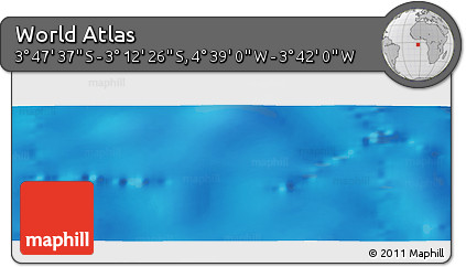 Shaded Relief Panoramic Map of the Area around 3° 30' 2" S, 4° 10' 30" W