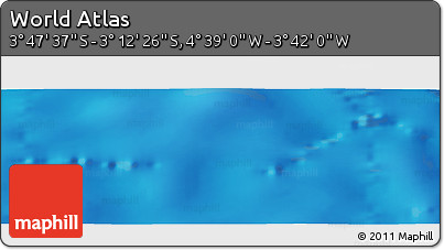 Shaded Relief Panoramic Map of the Area around 3° 30' 2" S, 4° 10' 30" W