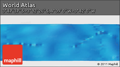 Shaded Relief Panoramic Map of the Area around 3° 30' 2" S, 4° 10' 30" W