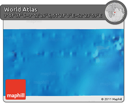 Physical 3D Map of the Area around 3° 30' 2" S, 51° 55' 29" E