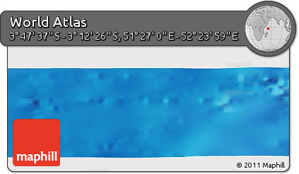 Physical Panoramic Map of the Area around 3° 30' 2" S, 51° 55' 29" E