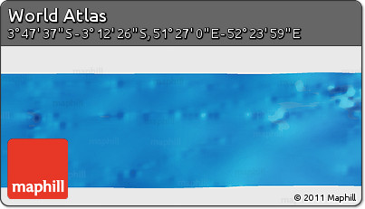 Physical Panoramic Map of the Area around 3° 30' 2" S, 51° 55' 29" E