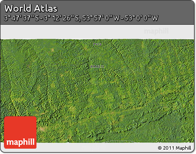 Satellite 3D Map of the Area around 3° 30' 2" S, 53° 28' 30" W