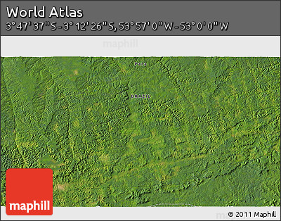 Satellite 3D Map of the Area around 3° 30' 2" S, 53° 28' 30" W